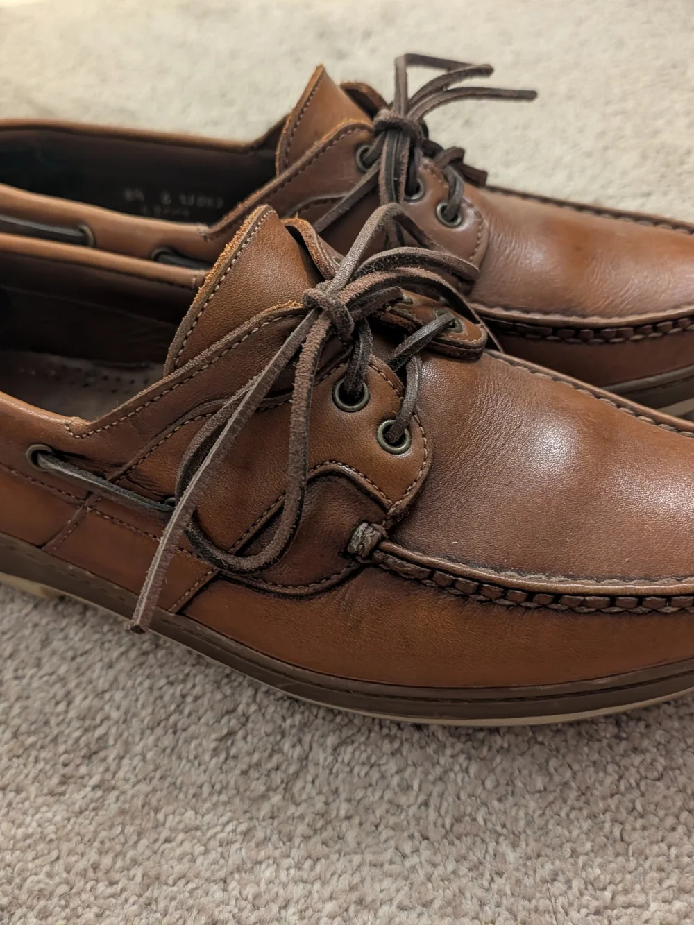 Allen Edmonds Chestnut Brown Leather Boat Shoes